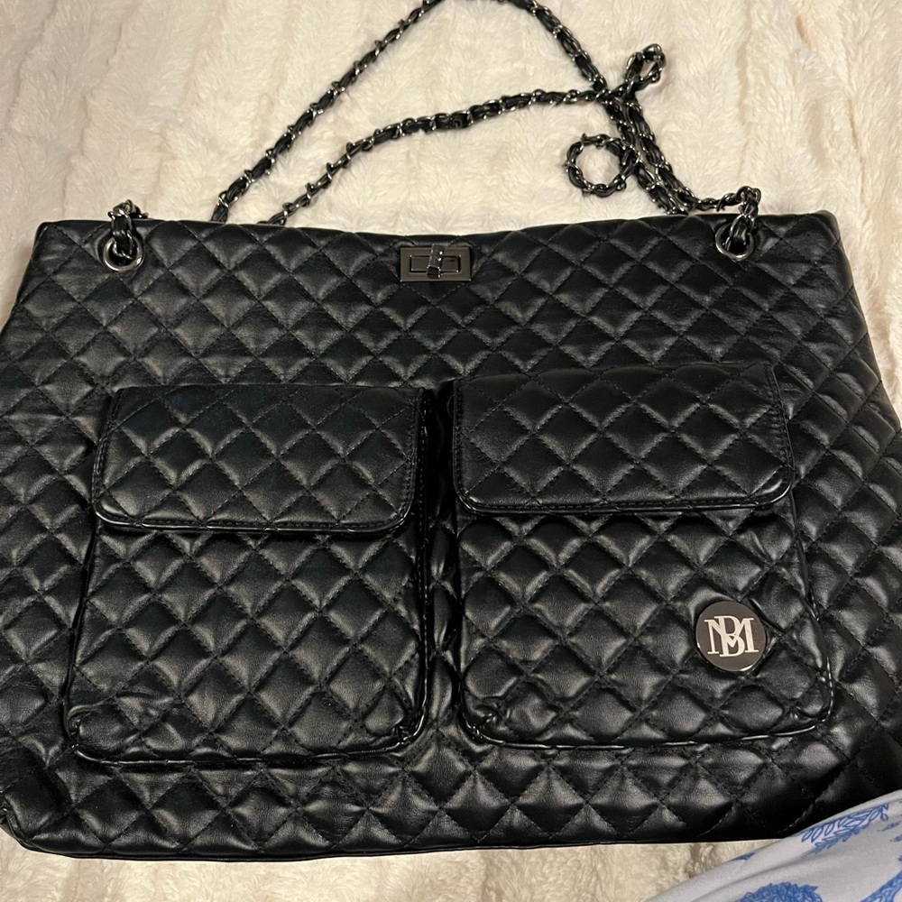 Badgley Mischka Black Quilted Bag